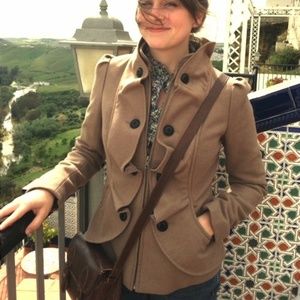 Anthropologie - Cream Confection Pea Coat by Idra